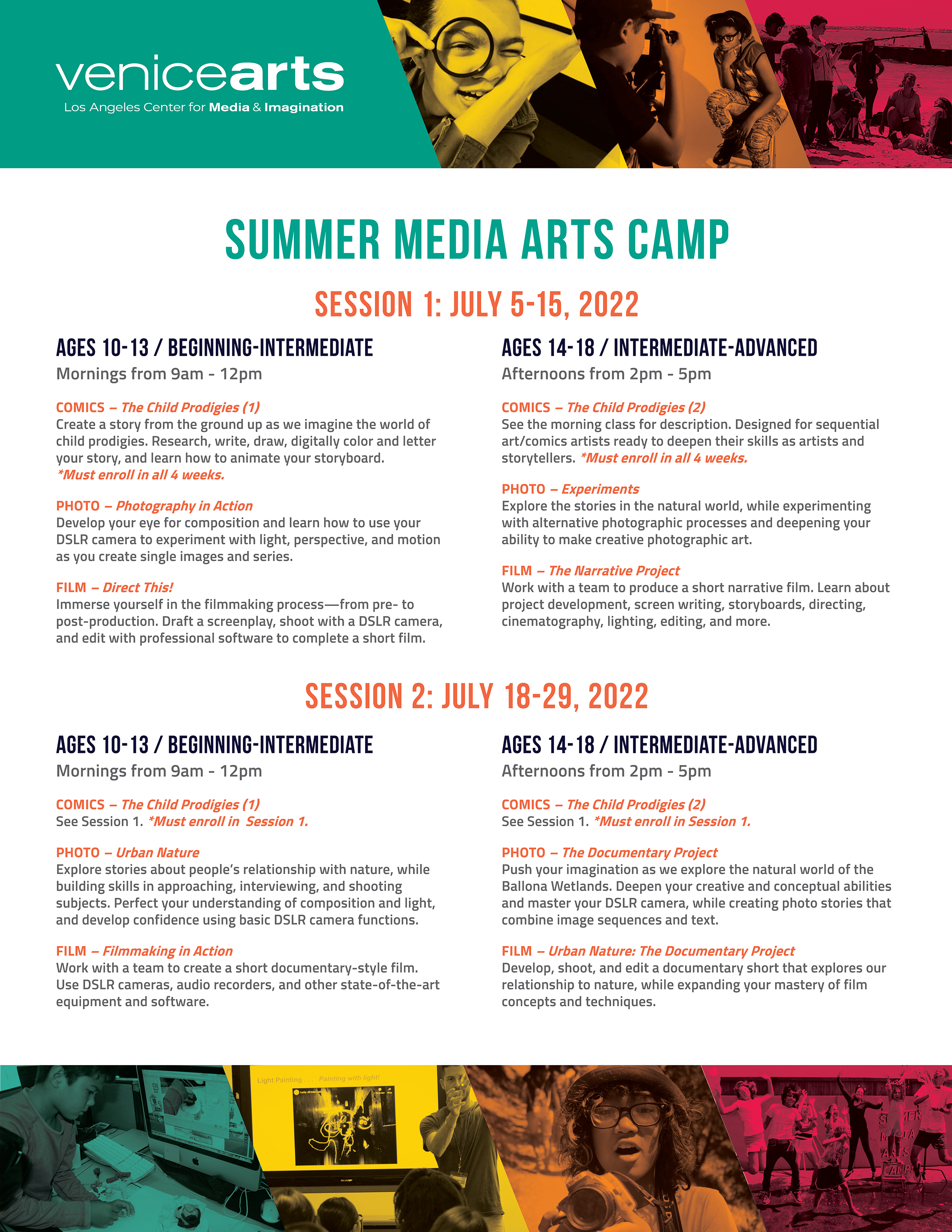 Campamento de verano de artes audiovisuales